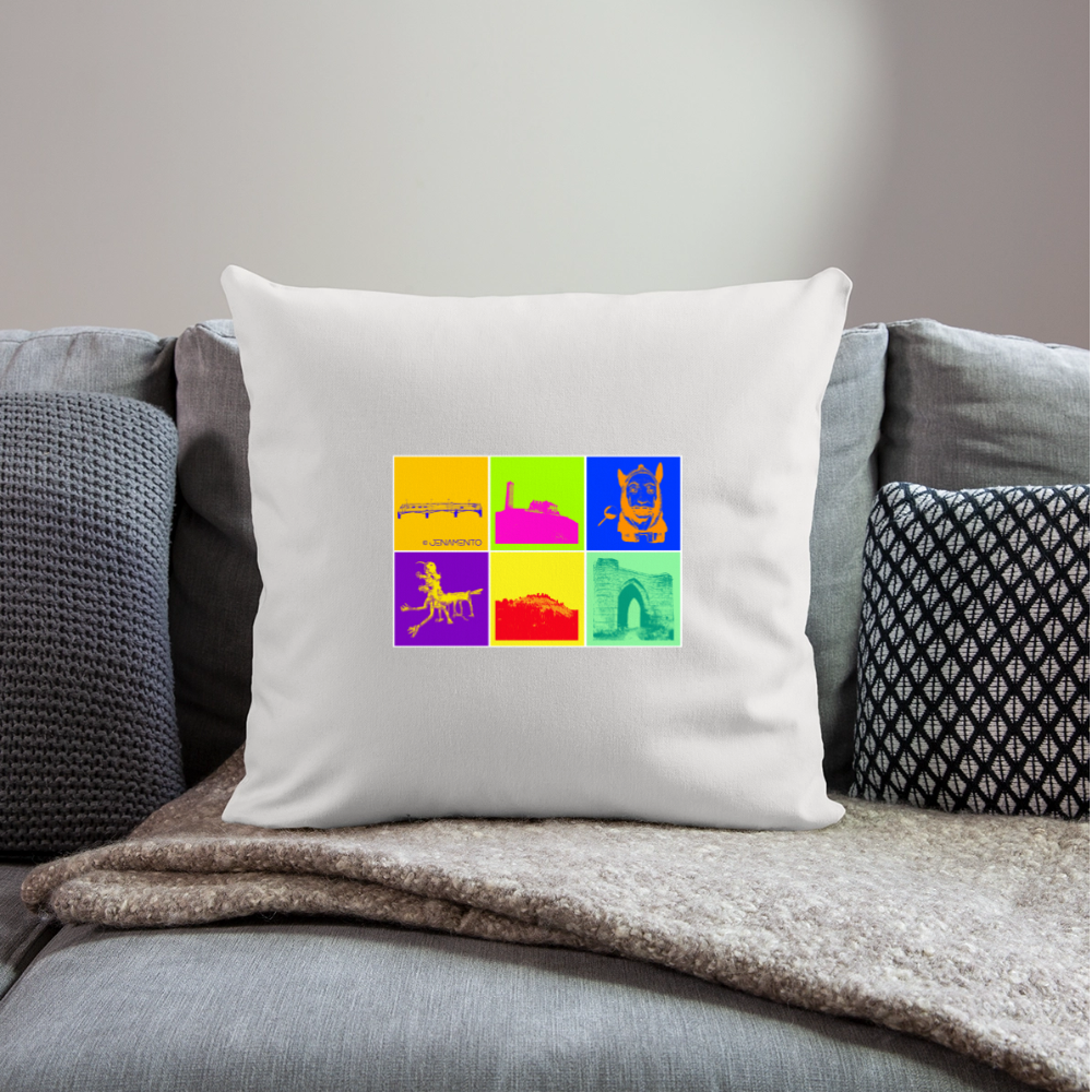 Dekoratives Sofakissen im Jena.Pop Stil als modernes Wohnaccessoire - 44 x 44 cm - Naturweiß