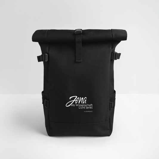 Minimalistischer Rolltop-Rucksack mit Jena Schriftzug