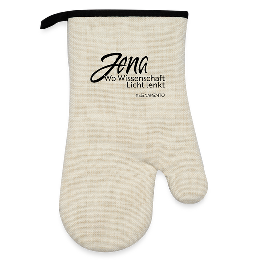 Ofenhandschuh mit Gummibeschichtung - Leinen/Schwarz 