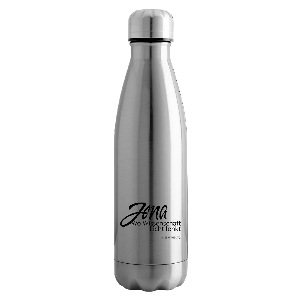 Edelstahl-Isolierflasche im Jena Lichtschrift Design