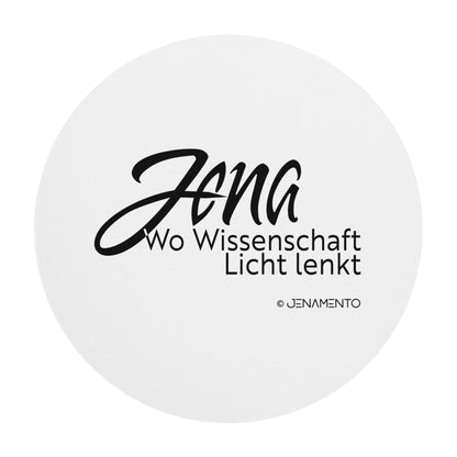 Rundes Mousepad im Jena Lichtschrift Design