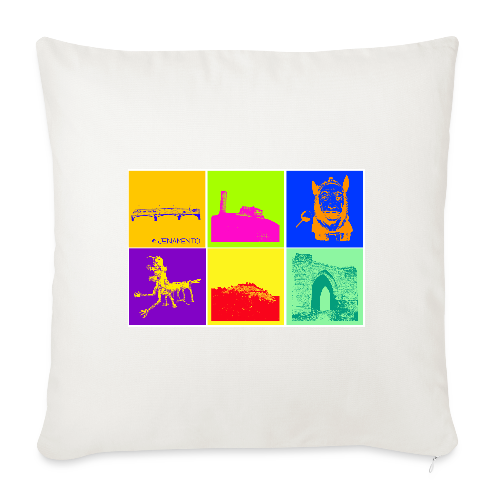 Sofakissen im Jena.Pop Design mit farbenfrohen Stadtmotiven aus Jena_mit Füllung 44 x 44 cm