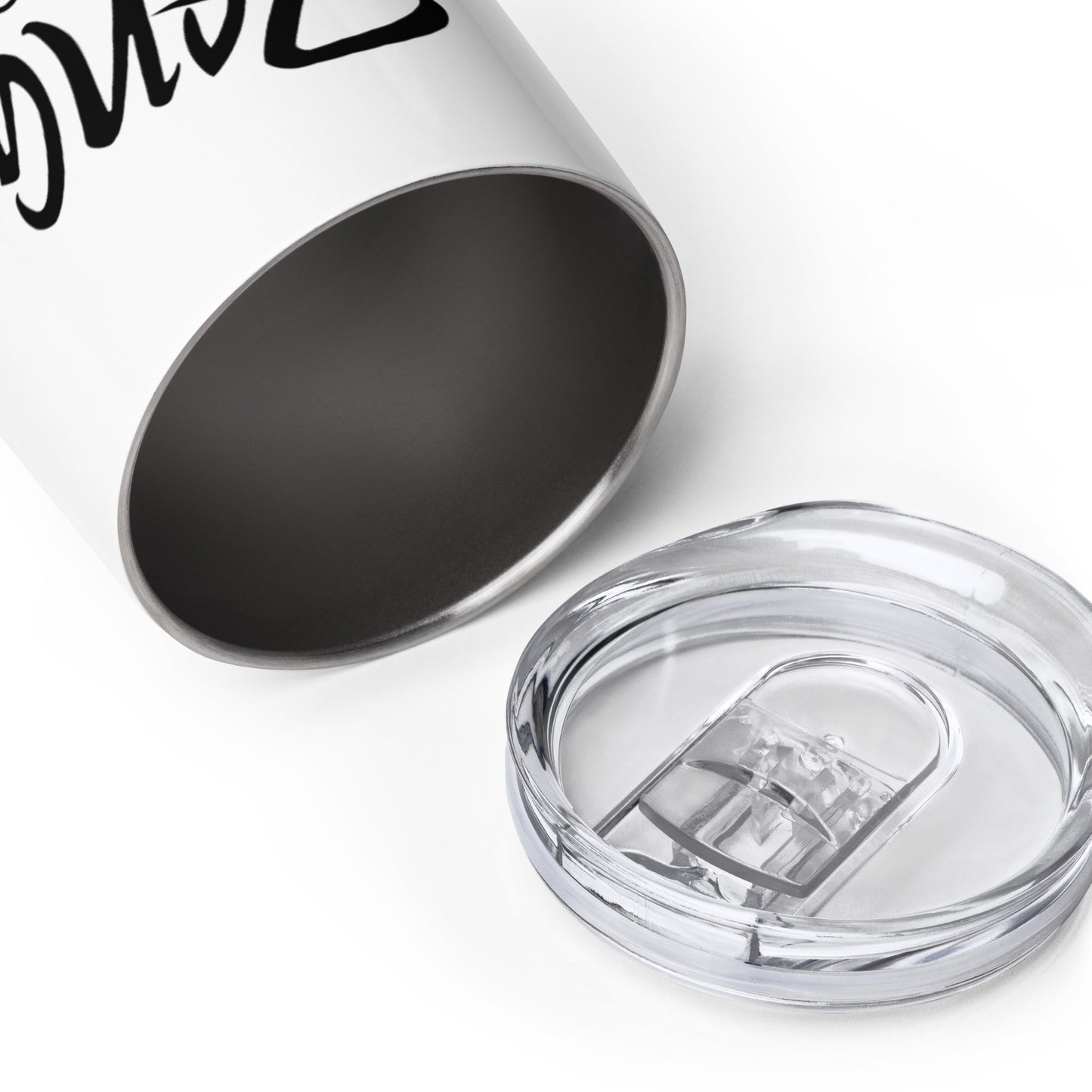 Edelstahl Weinbecher Detail mit Deckel und doppelwandiger Isolierung